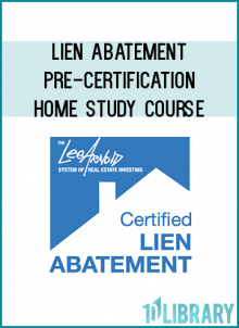 Lien Abatement Pre-Certification Home Study Course Free Download