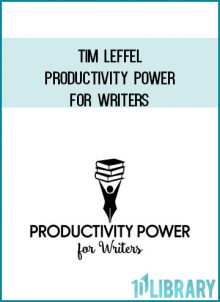 In Productivity Power for Writers, we'll take a journey together that will transform your work week and put you on the right track to accomplishing great things in your writing