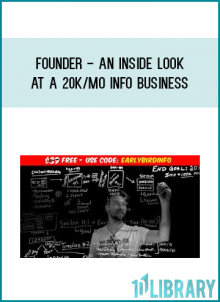 Founder - An Inside Look At a 20k/mo Info Business With Next to Zero Overhead from Sean Vosler