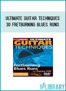 This superb guitar lesson course will teach you 30 runs using all of the classic techniques used in blues soloing: bends, pull-offs, hammer-ons, slides, double stops, vibrato and more. Each idea is played in context with a backing track and then demonstrated slowly with full explanations on the scales and techniques used. These melodic phrases will help you to solo over the entire length of the fretboard in a variety of blues situations. .